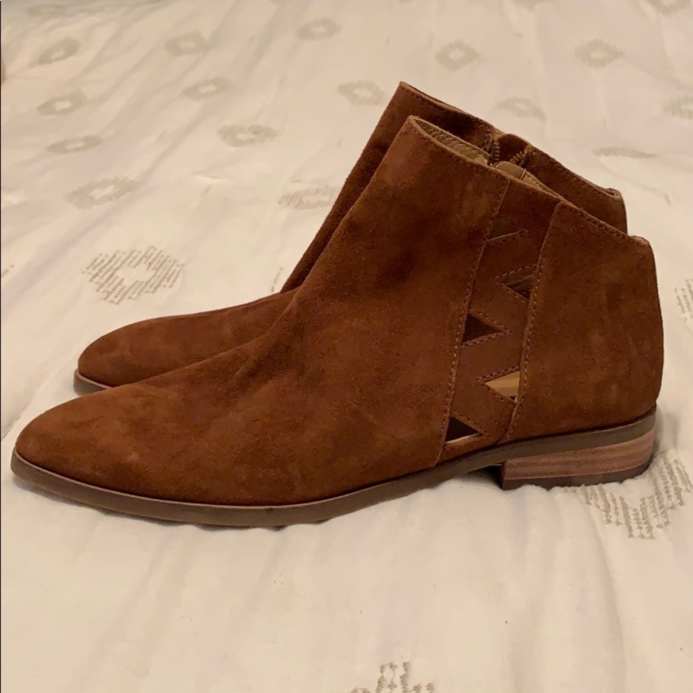 Lucky Brand leather cut out ankle boots